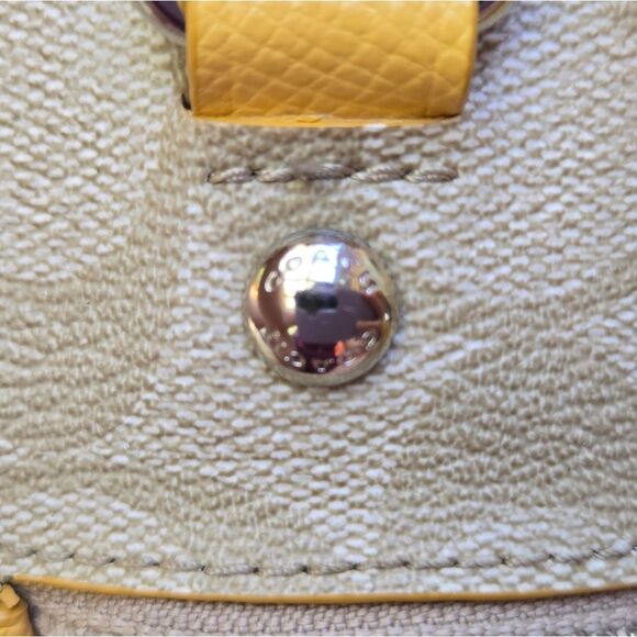 Coach Tan and Yellow Signature Tote - Picture 14 of 14